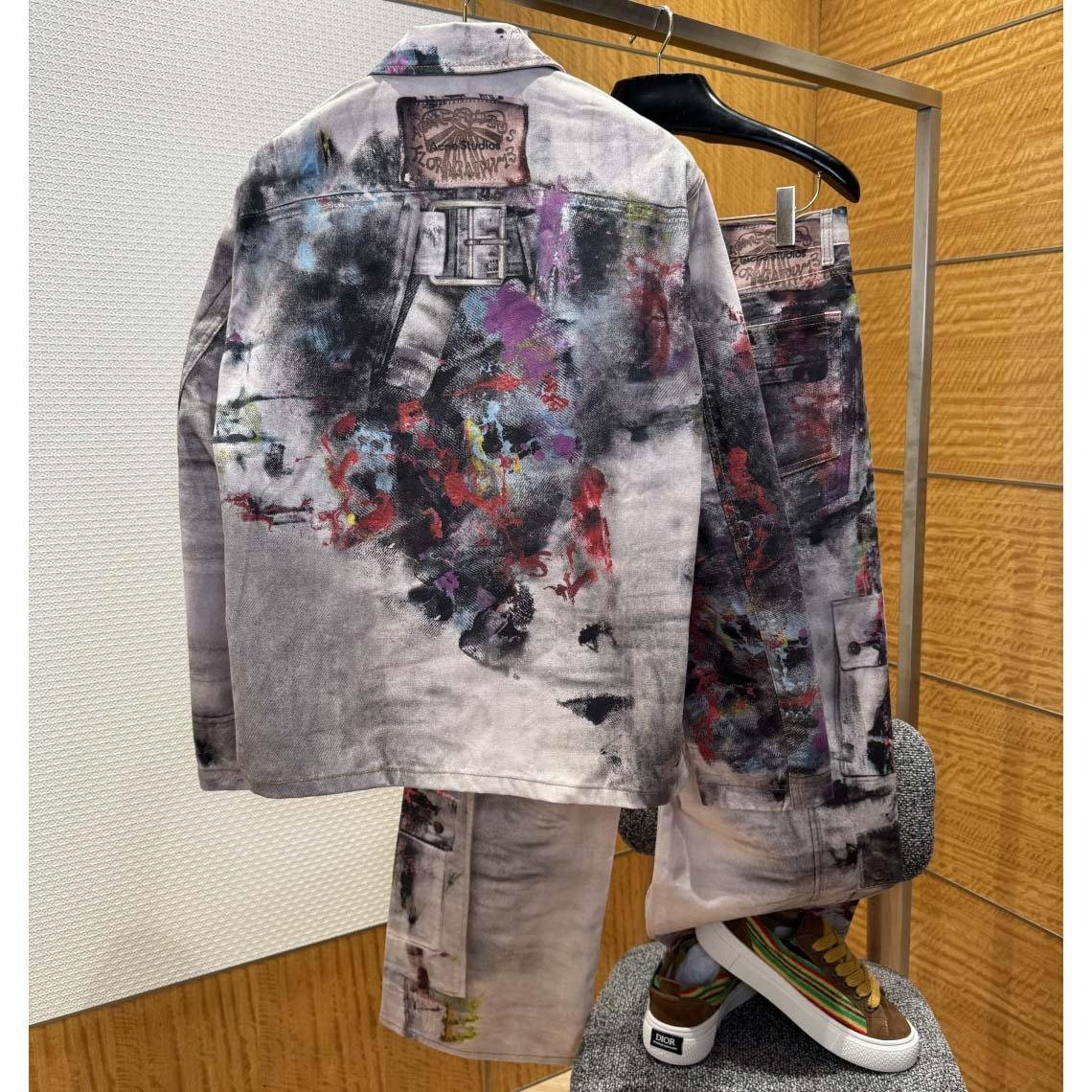 Acne Studios Jacket & Jean Trompe L'oeil Print - FashionPlug