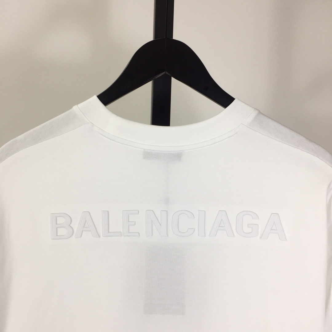 Balenciaga Embroidered Lettering Short Sleeve - FashionPlug