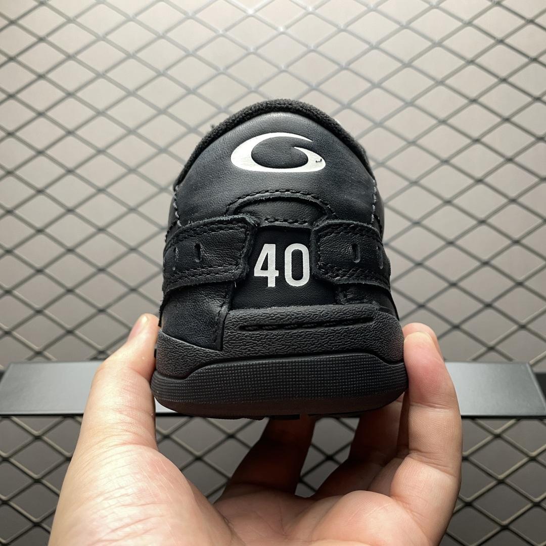 Balenciaga Hamptons Worn-Out Sneaker In Black Cowskin And Polyester - FashionPlug