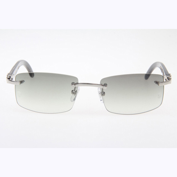 Cartier CT_3524012 Black Buffalo Sunglasses In Silver Grey - FashionPlug