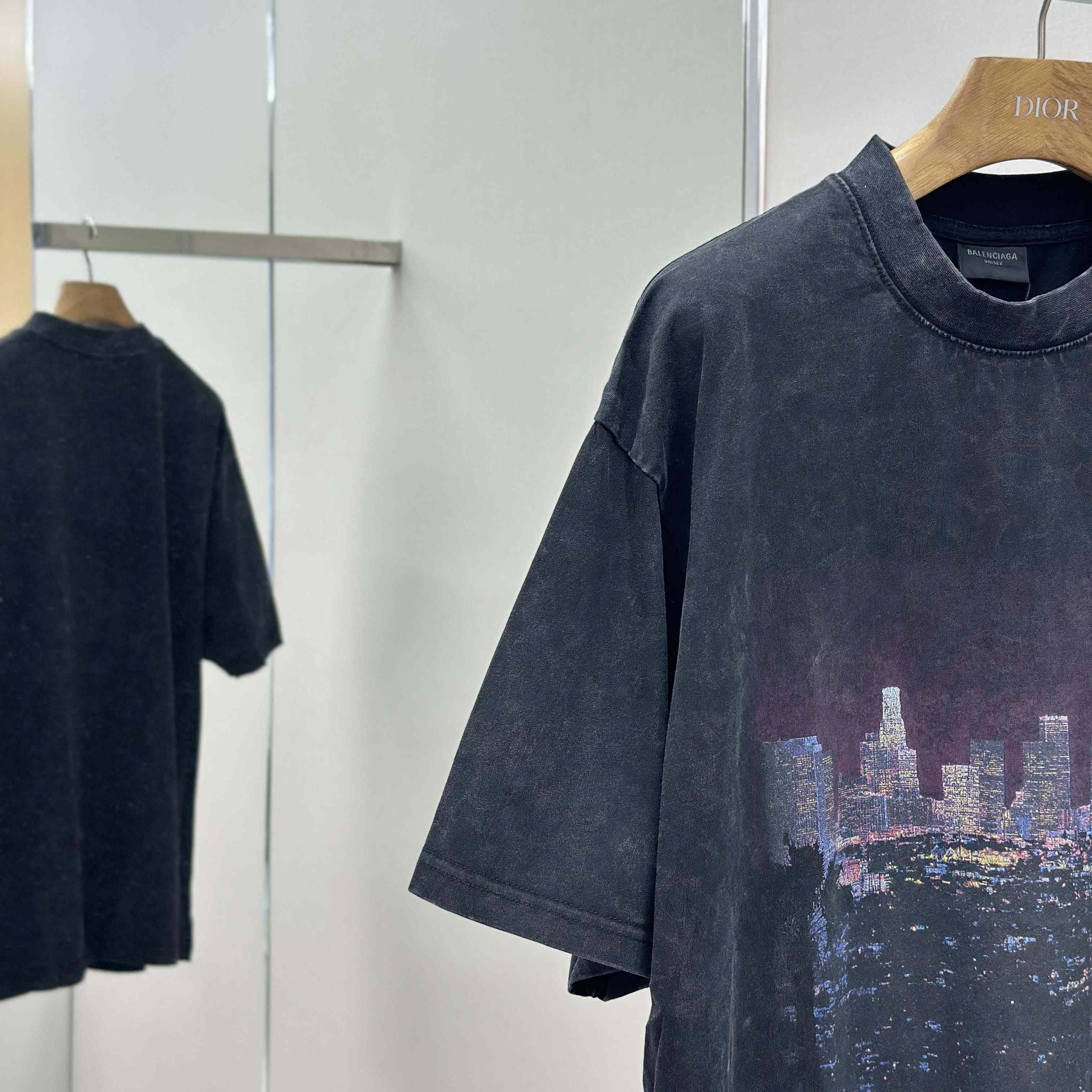 Balenciaga Taped Balenciaga Back T-Shirt Medium Fit in heather grey dry jersey - FashionPlug