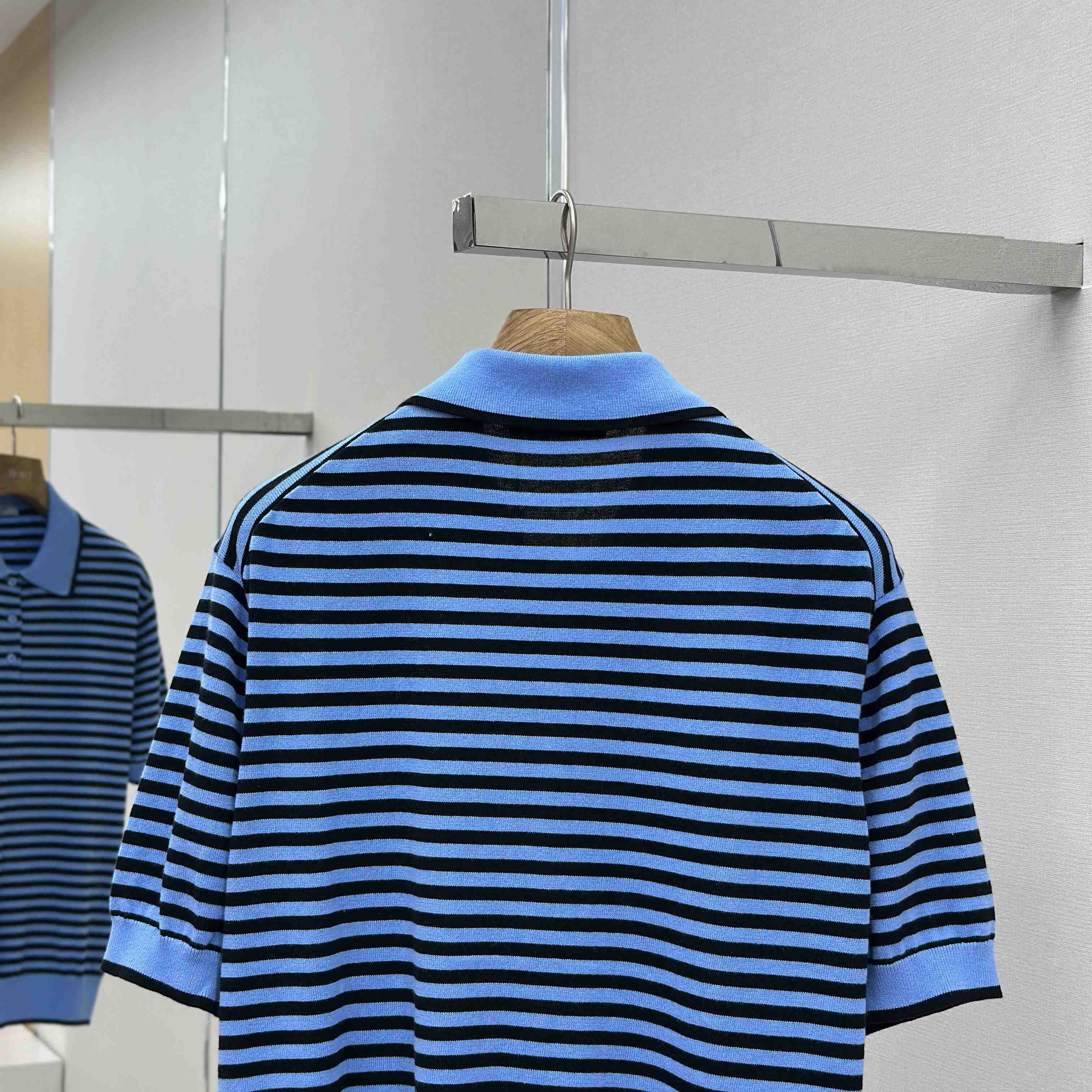 Prada Striped Cotton Polo Shirt - FashionPlug
