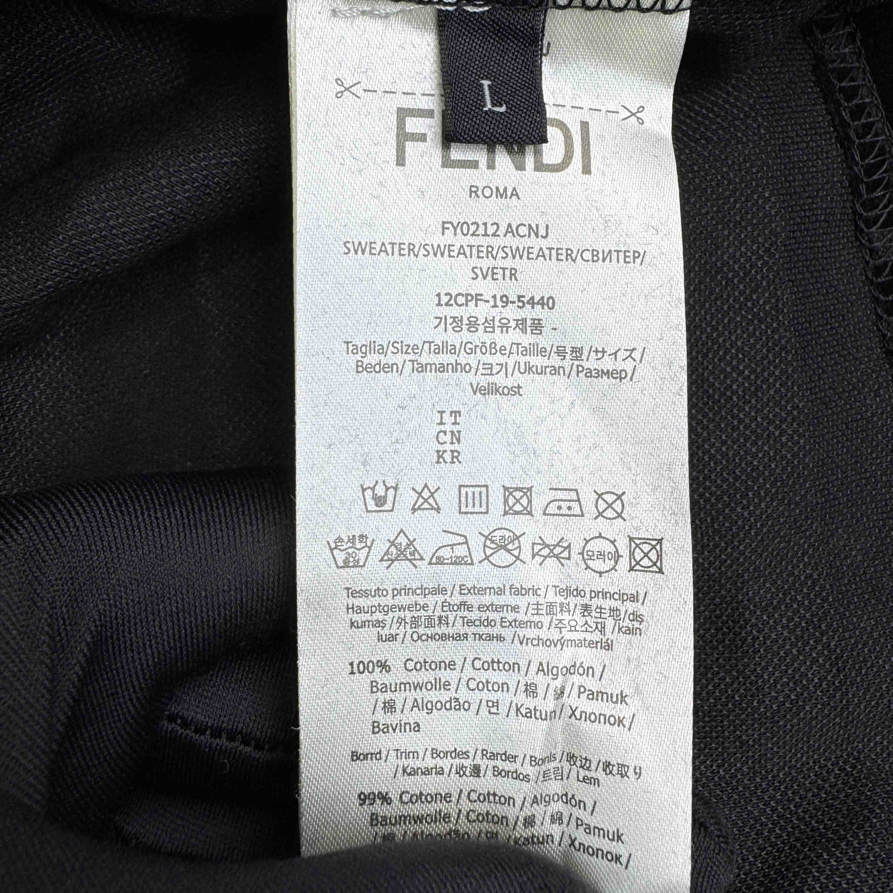 Fendi T-shirt In Black Piqué - FashionPlug