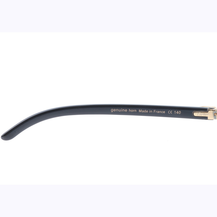 Cartier CT_3524012 Black Buffalo Sunglasses In Gold Gradient Blue - FashionPlug
