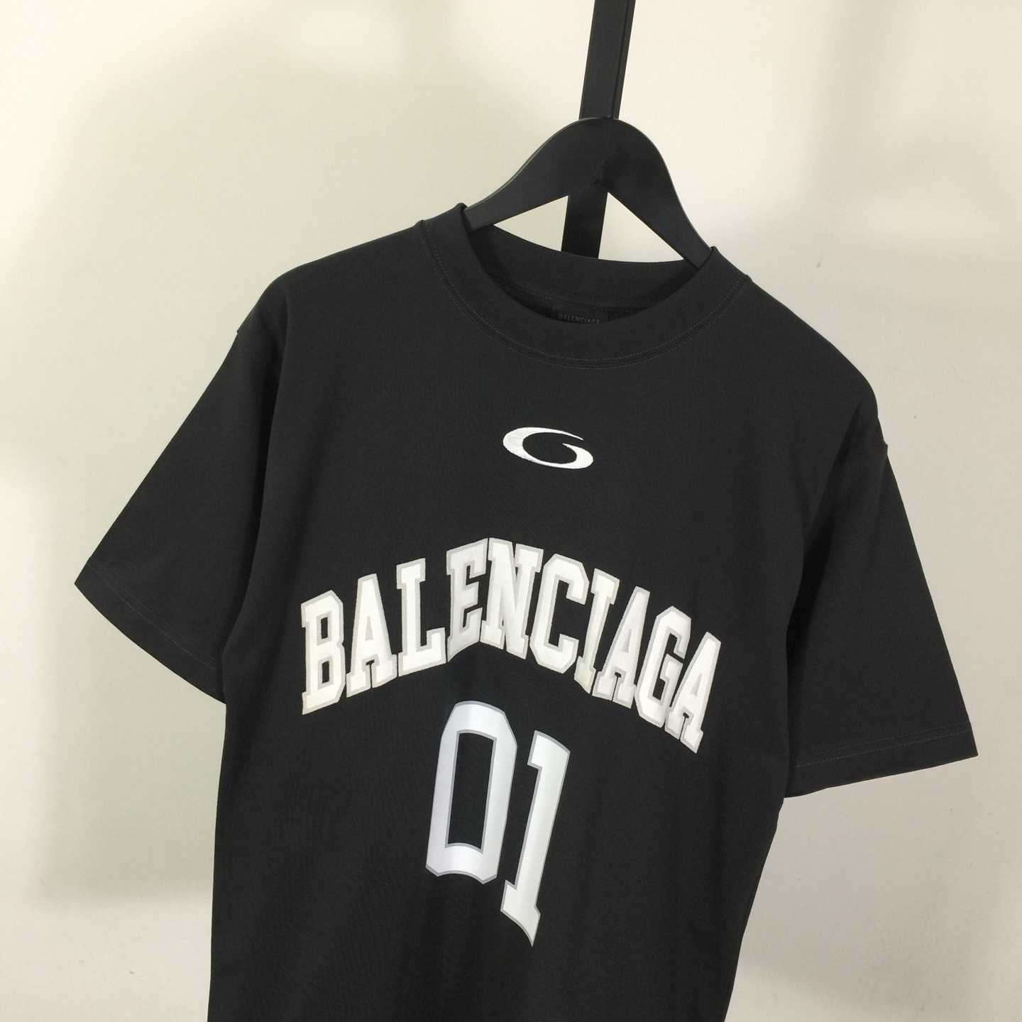 Balenciaga Basketball Series - Oversized T-Shirt in washed black vintage jersey - FashionPlug