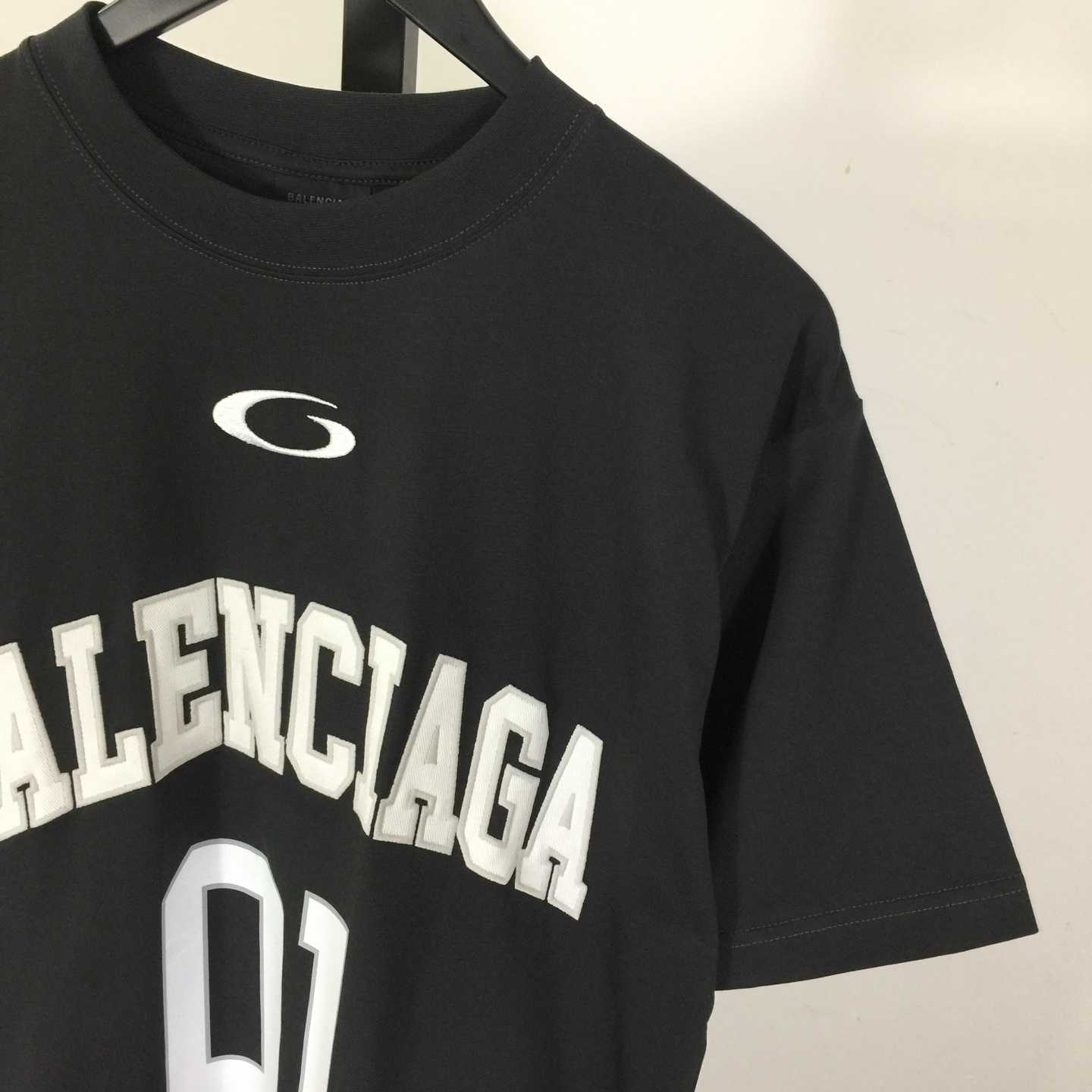 Balenciaga Basketball Series - Oversized T-Shirt in washed black vintage jersey - FashionPlug