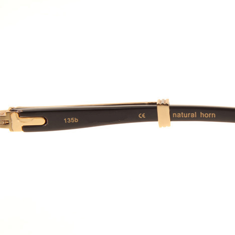 Cartier CT1990-0692 Black Buffalo Sunglasses In Gold Grey - FashionPlug