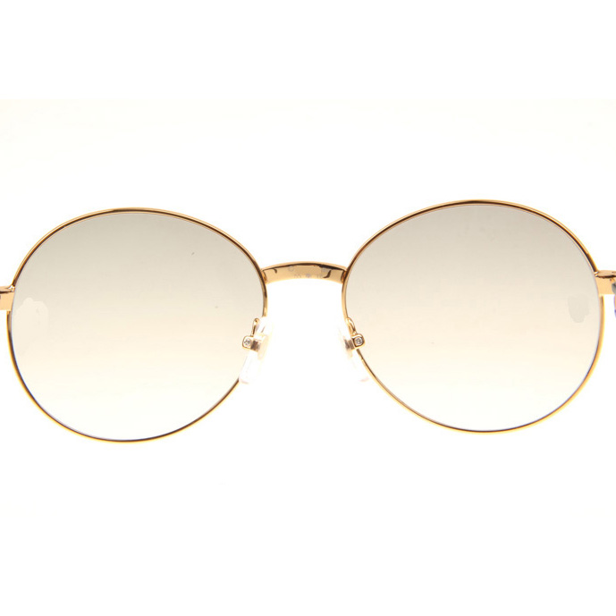 Cartier CT1990-0692 Black Buffalo Sunglasses In Gold Grey - FashionPlug