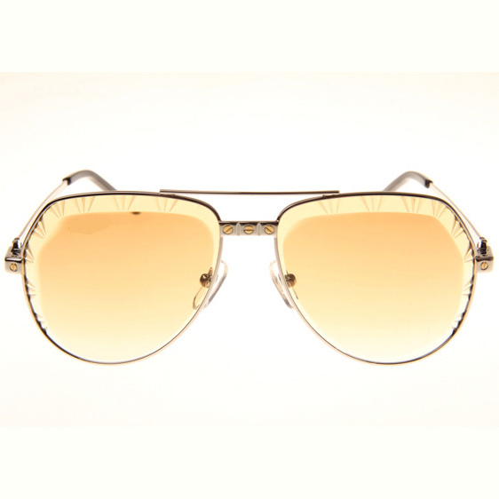 Cartier CT 1324912 Cut Lens Sunglasses In Silver Gradient Brown - FashionPlug