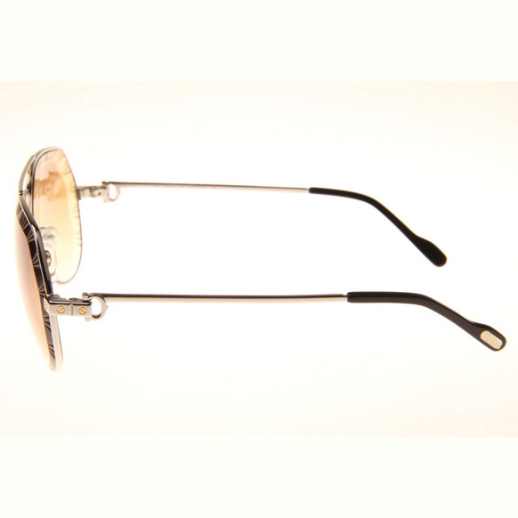 Cartier CT 1324912 Cut Lens Sunglasses In Silver Gradient Brown - FashionPlug