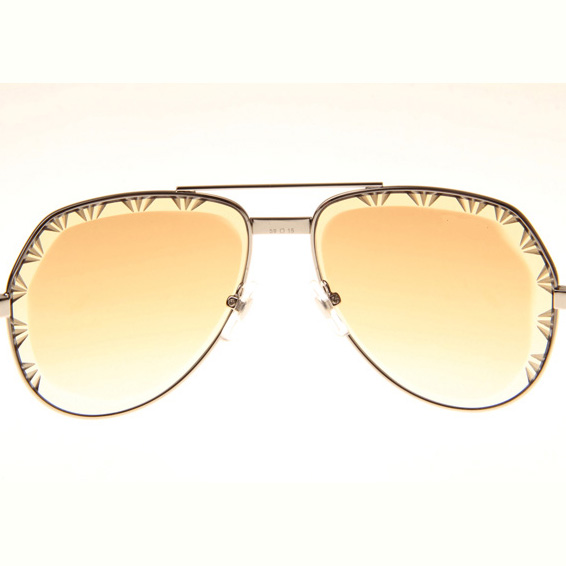 Cartier CT 1324912 Cut Lens Sunglasses In Silver Gradient Brown - FashionPlug