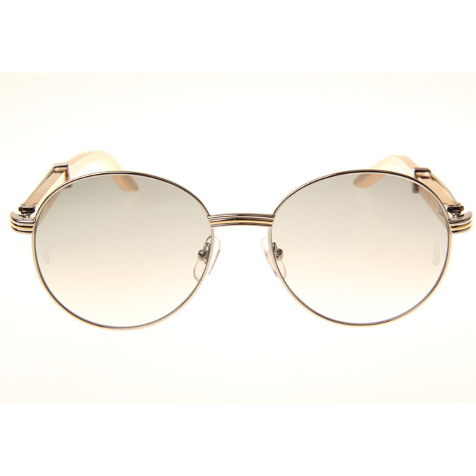 Cartier CT1990-0692 Gold Stainless Steel Sunglasses In Silver Grey - FashionPlug