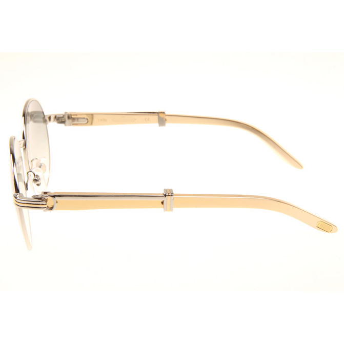 Cartier CT1990-0692 Gold Stainless Steel Sunglasses In Silver Grey - FashionPlug