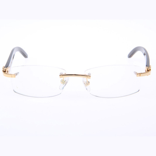 Cartier CT_3524012 Black Buffalo Eyeglasses In Gold - FashionPlug