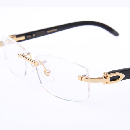 Cartier CT_3524012 Black Buffalo Eyeglasses In Gold - FashionPlug