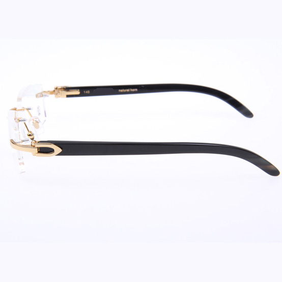 Cartier CT_3524012 Black Buffalo Eyeglasses In Gold - FashionPlug