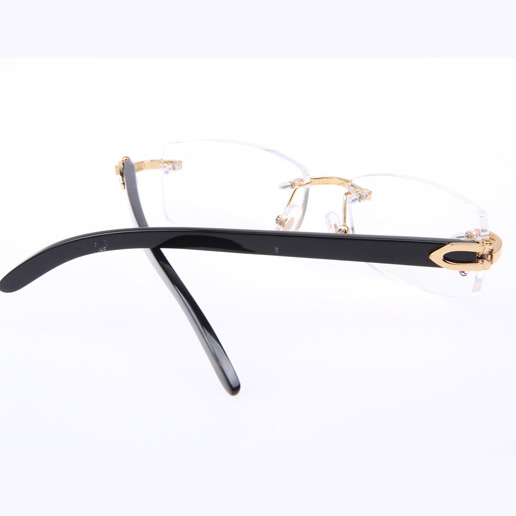 Cartier CT_3524012 Black Buffalo Eyeglasses In Gold - FashionPlug