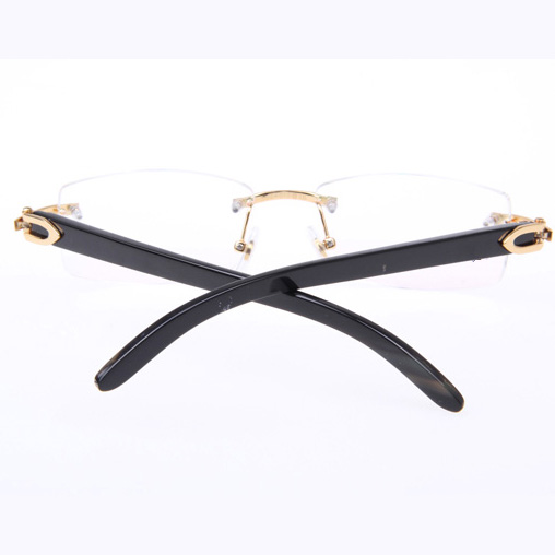 Cartier CT_3524012 Black Buffalo Eyeglasses In Gold - FashionPlug