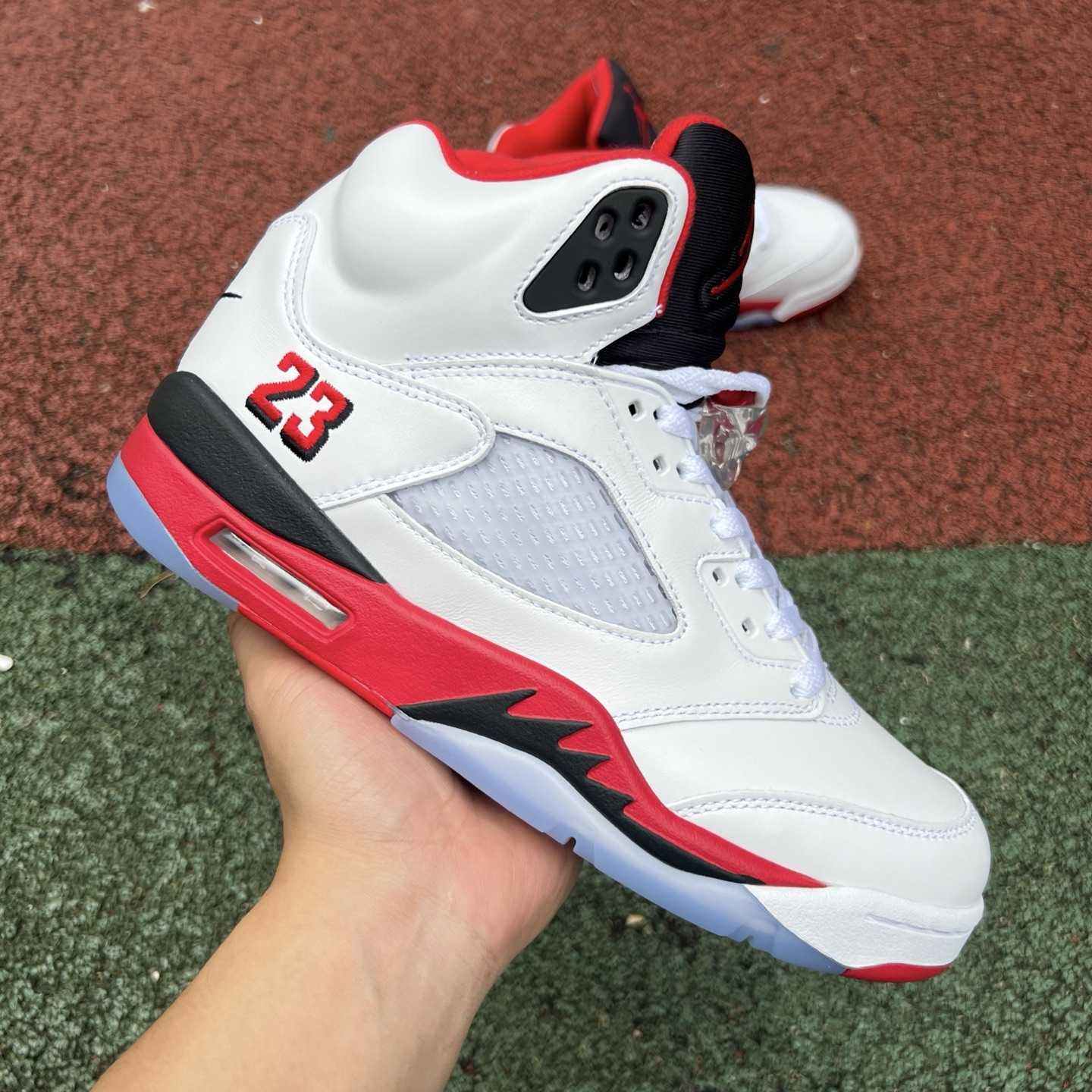 Air Jordan 5 “Fire Red Black Tongue” HQ7978-101 - FashionPlug