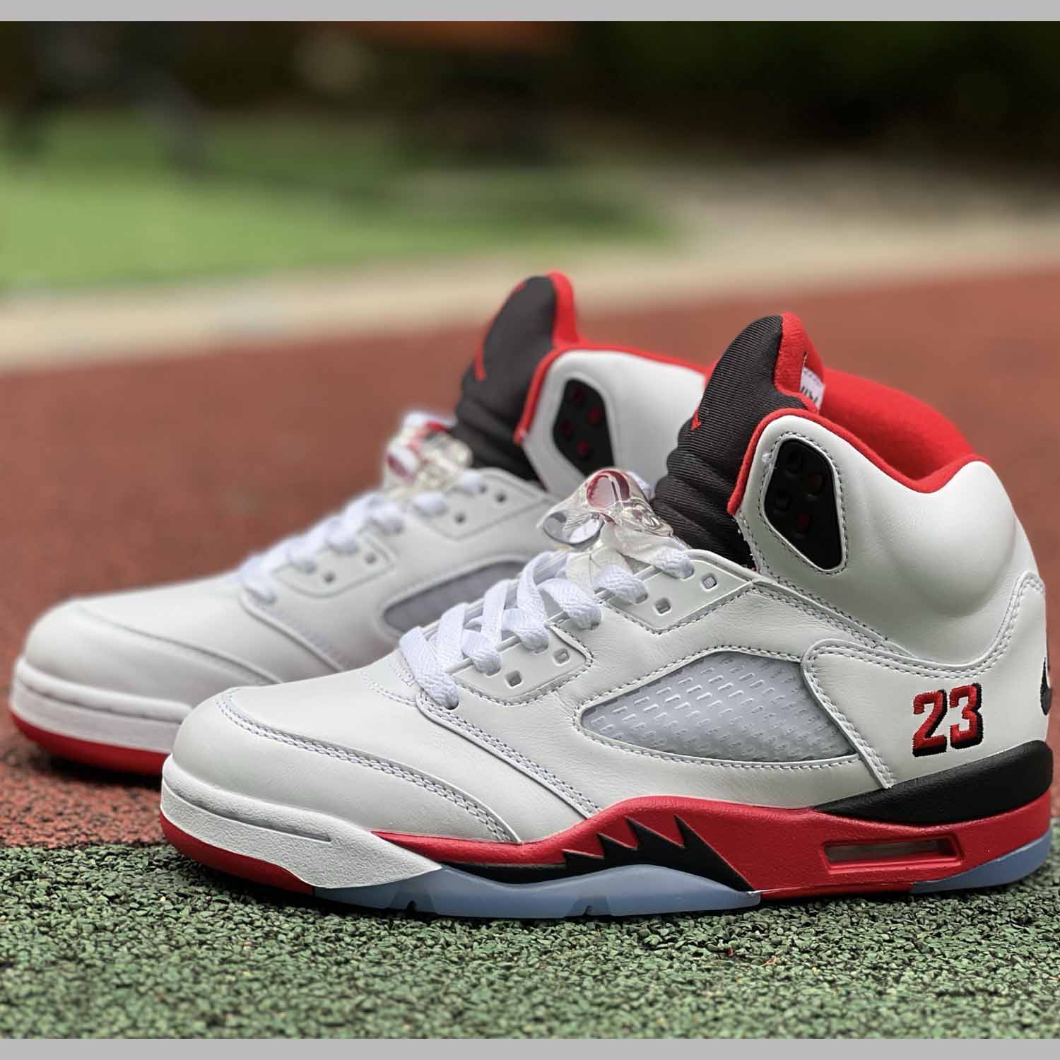 Air Jordan 5 “Fire Red Black Tongue” HQ7978-101 - FashionPlug