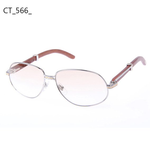 Cartier CT566 Wood Sunglasses In Silver   - FashionPlug