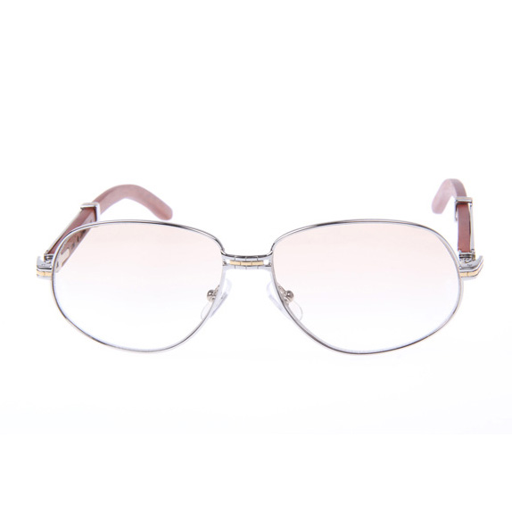 Cartier CT566 Wood Sunglasses In Silver   - FashionPlug