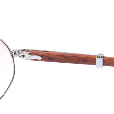 Cartier CT566 Wood Sunglasses In Silver   - FashionPlug