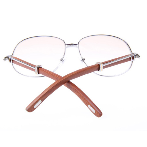Cartier CT566 Wood Sunglasses In Silver   - FashionPlug