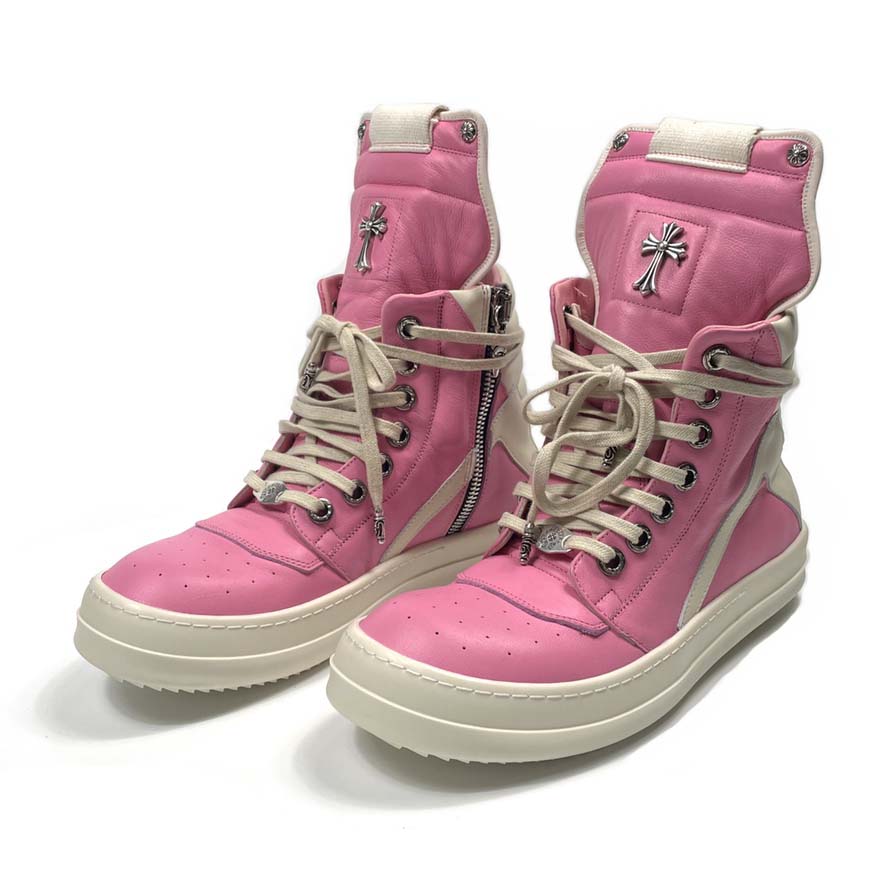 Chrome Hearts x Rick Owens Geobasket High 'Pink' - FashionPlug