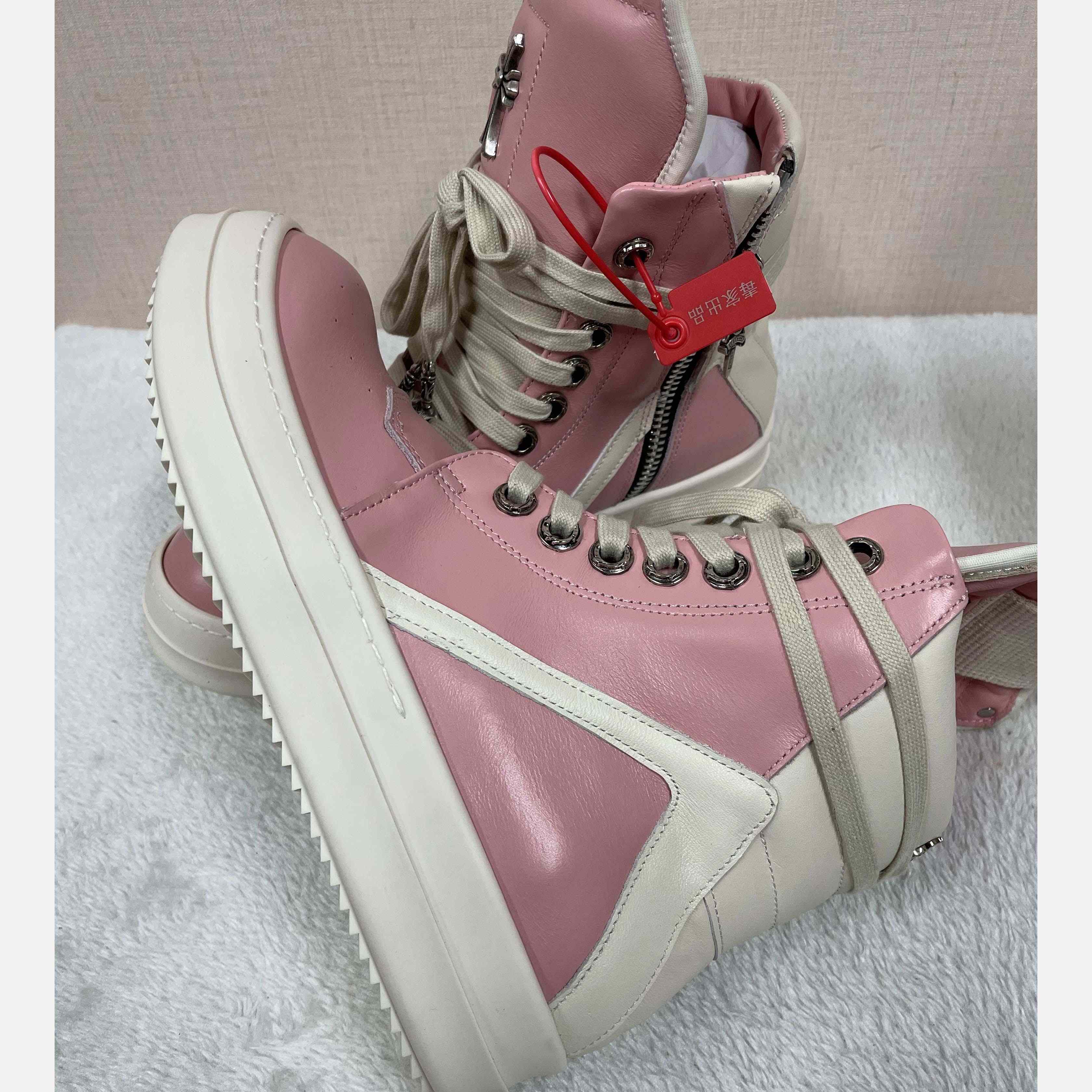Chrome Hearts x Rick Owens Geobasket High 'Pink' - FashionPlug