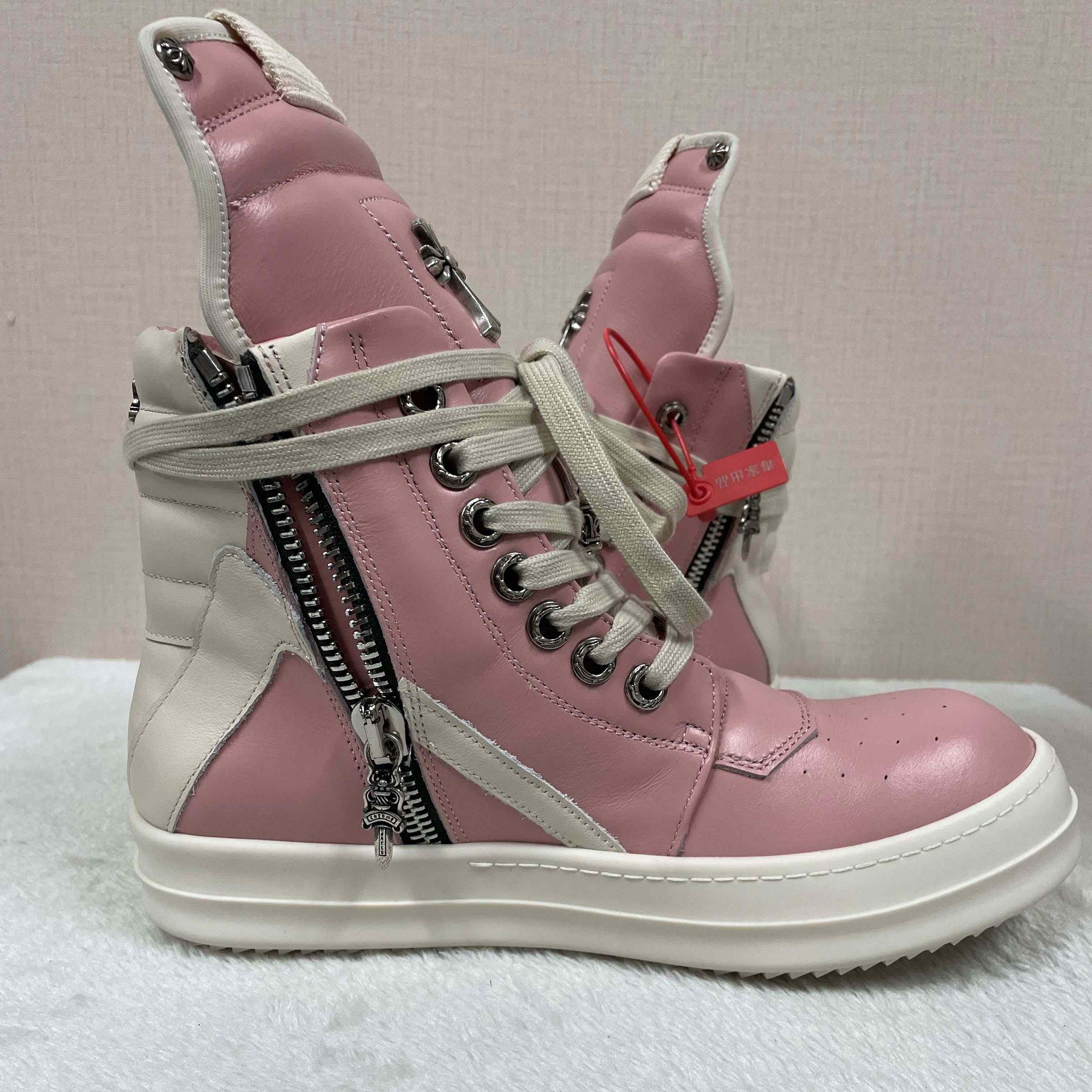 Chrome Hearts x Rick Owens Geobasket High 'Pink' - FashionPlug