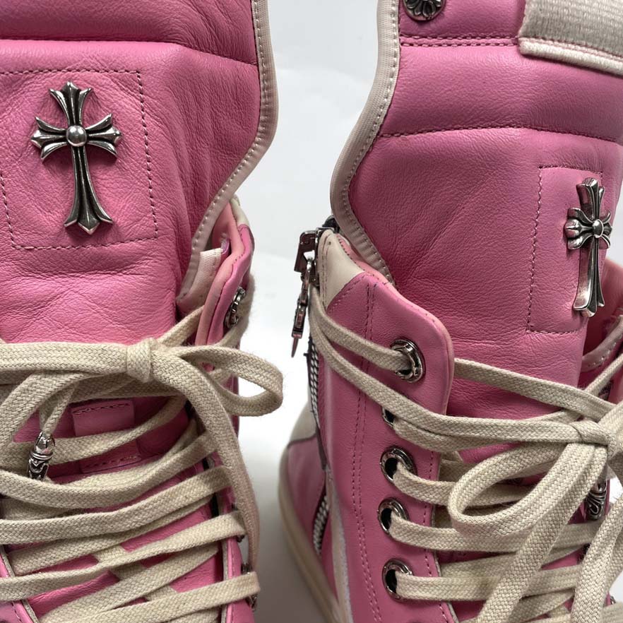 Chrome Hearts x Rick Owens Geobasket High 'Pink' - FashionPlug