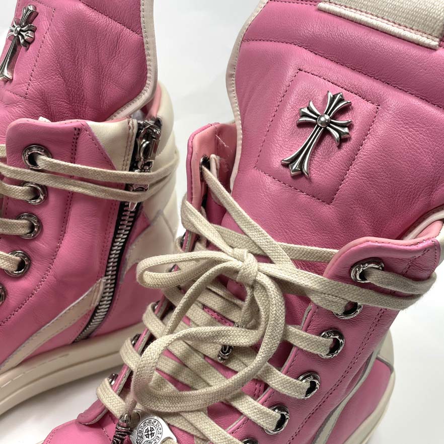 Chrome Hearts x Rick Owens Geobasket High 'Pink' - FashionPlug