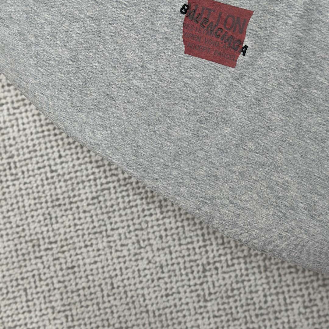Balenciaga Taped Balenciaga Back T-Shirt Medium Fit in heather grey dry jersey - FashionPlug