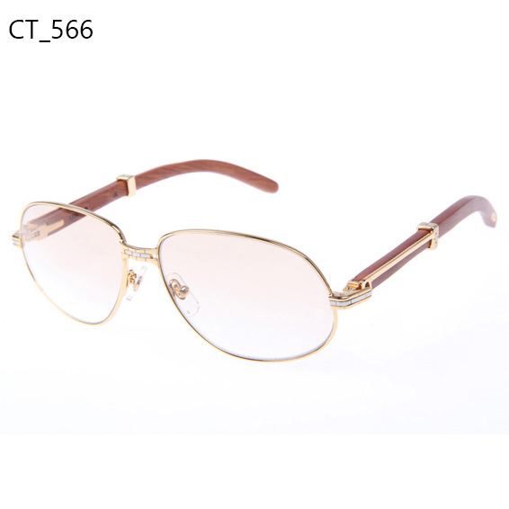 Cartier CT566 Wood Sunglasses In Gold - FashionPlug