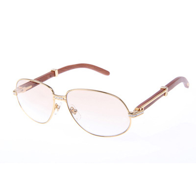 Cartier CT566 Wood Sunglasses In Gold - FashionPlug
