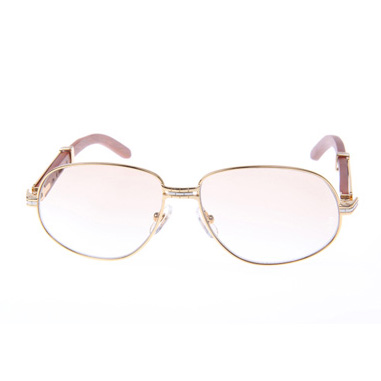 Cartier CT566 Wood Sunglasses In Gold - FashionPlug