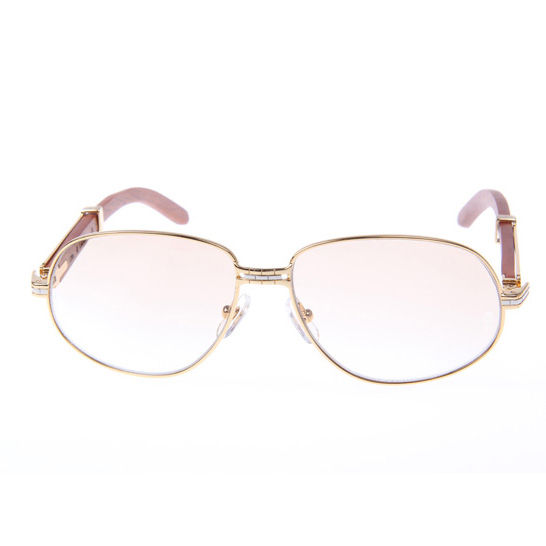 Cartier CT566 Wood Sunglasses In Gold - FashionPlug