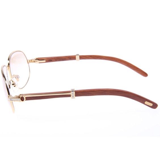Cartier CT566 Wood Sunglasses In Gold - FashionPlug