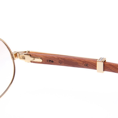 Cartier CT566 Wood Sunglasses In Gold - FashionPlug