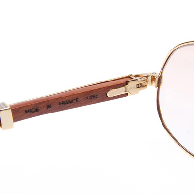 Cartier CT566 Wood Sunglasses In Gold - FashionPlug