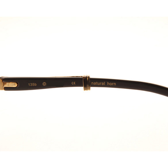 Cartier CT1990-0692 Black Buffalo Sunglasses In Gold Brown - FashionPlug