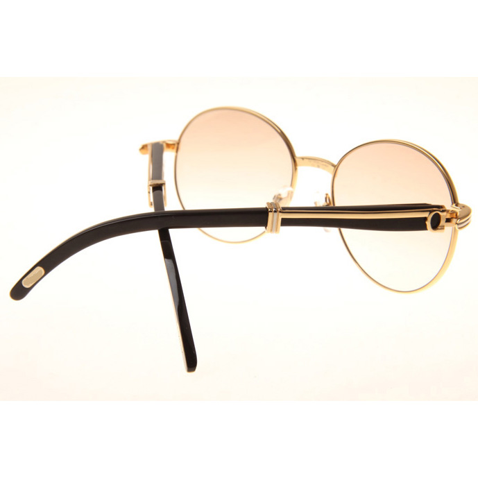 Cartier CT1990-0692 Black Buffalo Sunglasses In Gold Brown - FashionPlug