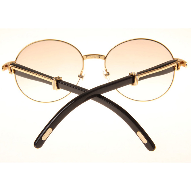 Cartier CT1990-0692 Black Buffalo Sunglasses In Gold Brown - FashionPlug