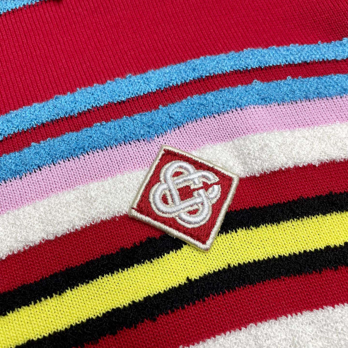 Casablanca Stripe Polo Shirt   D0097 - FashionPlug