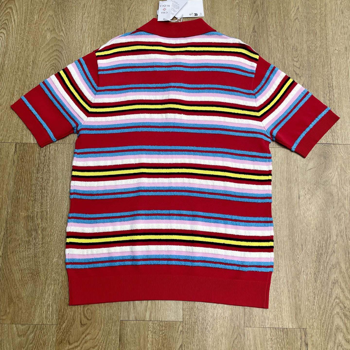 Casablanca Stripe Polo Shirt   D0097 - FashionPlug
