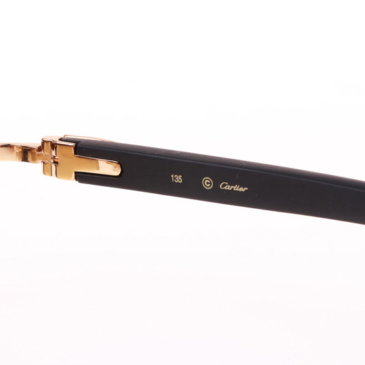 Cartier CT_3524012 Black Wood Sunglasses In Gold Brown - FashionPlug