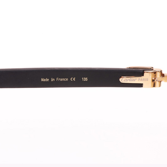 Cartier CT_3524012 Black Wood Sunglasses In Gold Brown - FashionPlug