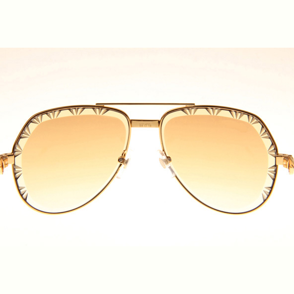 Cartier CT 1324912 Cut Lens Sunglasses In Gold Gradient Brown - FashionPlug