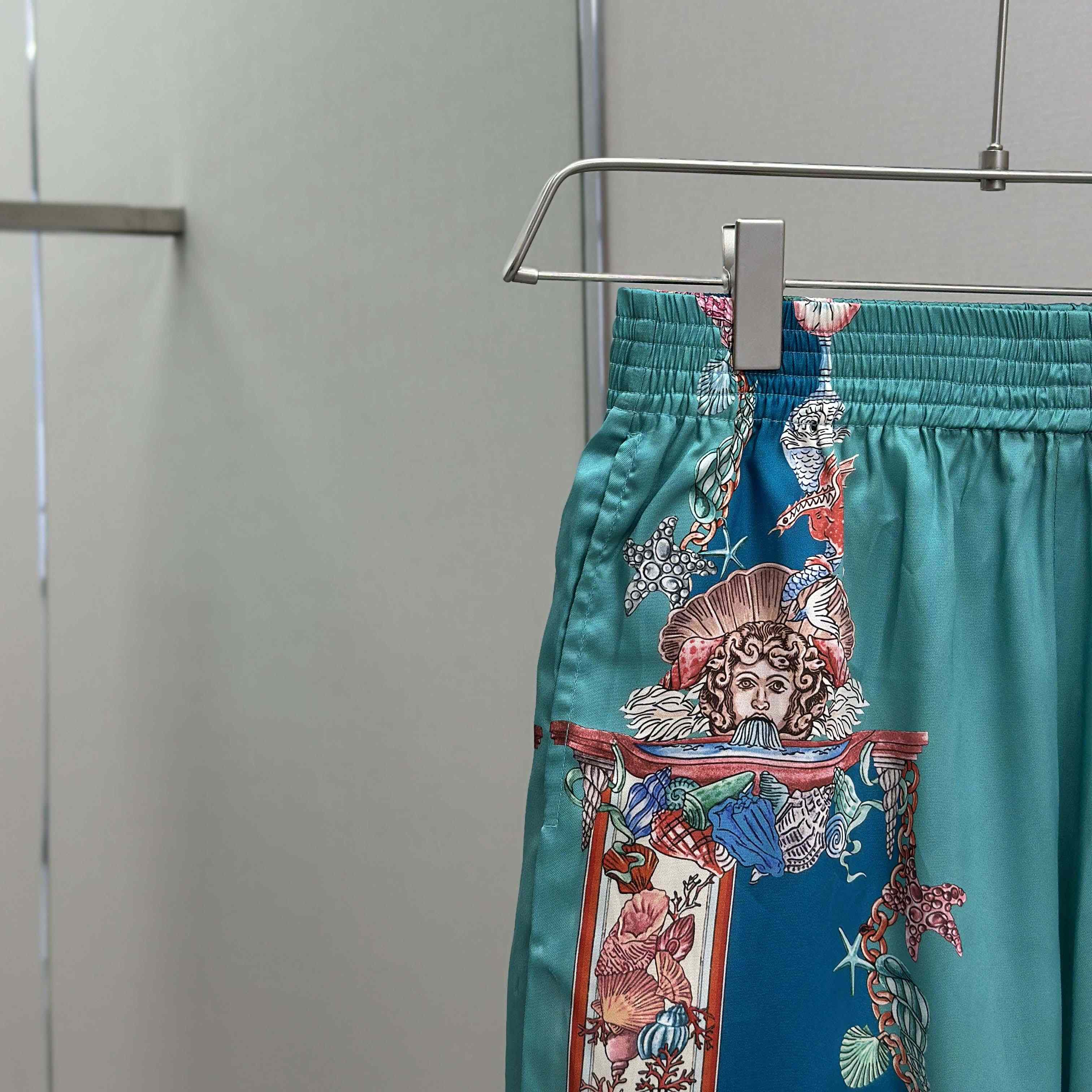 Versace Coral Theatre Silk Shirt & Silk Shorts - FashionPlug